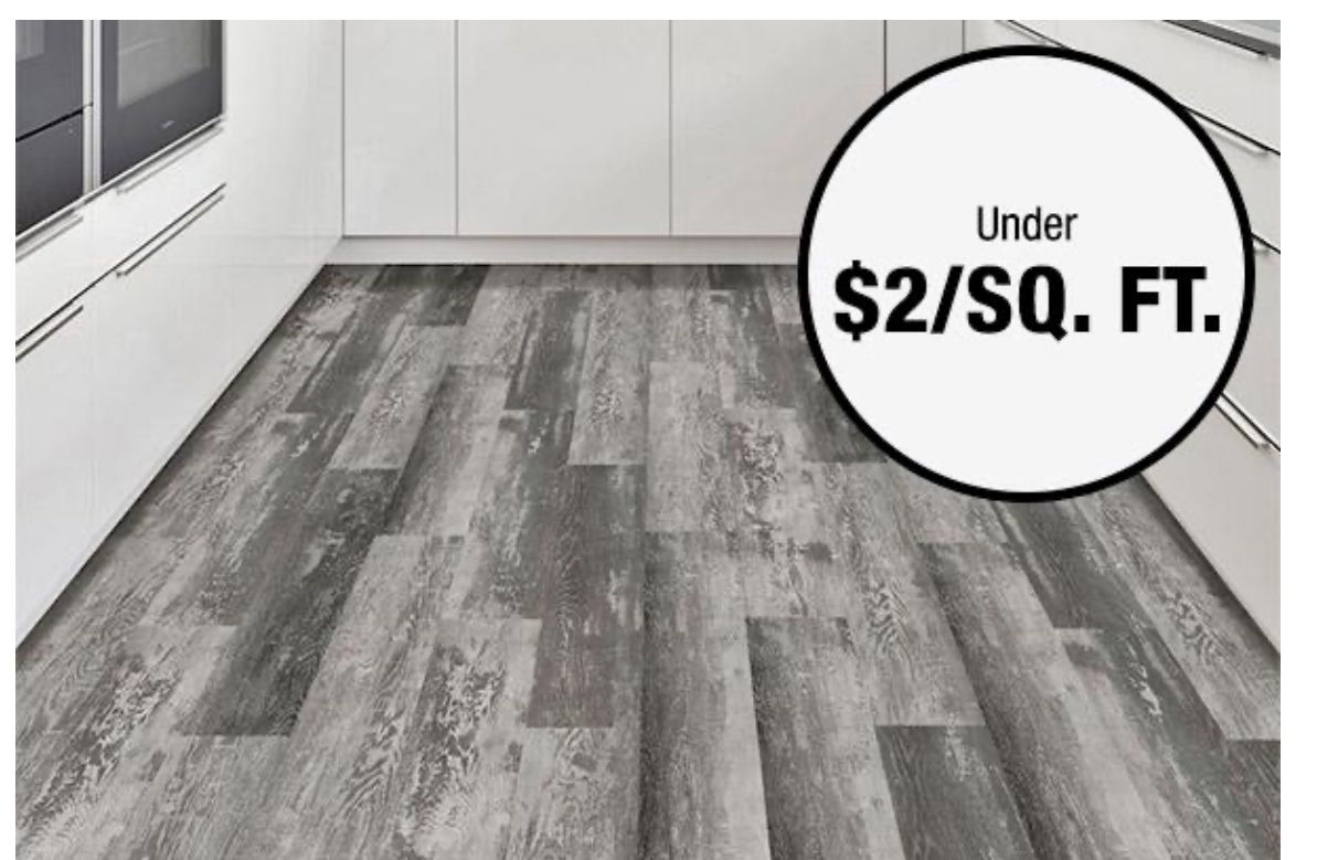 Modern Gray Vinyl Plank Flooring - Under $2/Sq. Ft.