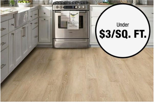 Luxury Vinyl Plank Flooring - Under $3/Sq. Ft., Light Oak Finish