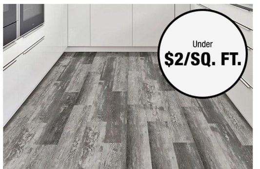 Modern Gray Vinyl Plank Flooring - Under $2/Sq. Ft.