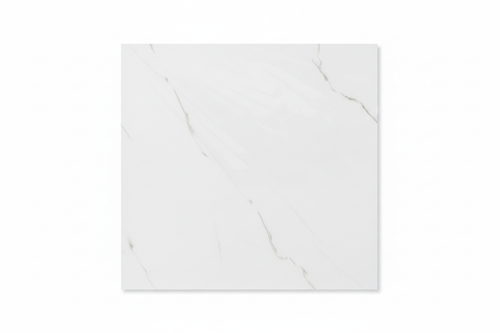 60 × 60 cm White Ceramic Tile with subtle marble-style pattern